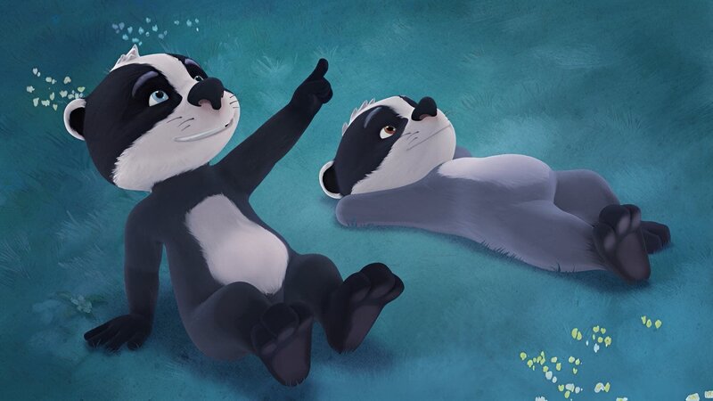 Luis zeigt seinem Bruder Matteo eine wunderschöne Sternschnuppe. – Bild: WDR/​Mediatoon