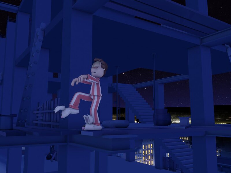 Zu allem Überfluss entwickelt Jon sich zum Schlafwandler. – Bild: KiKA