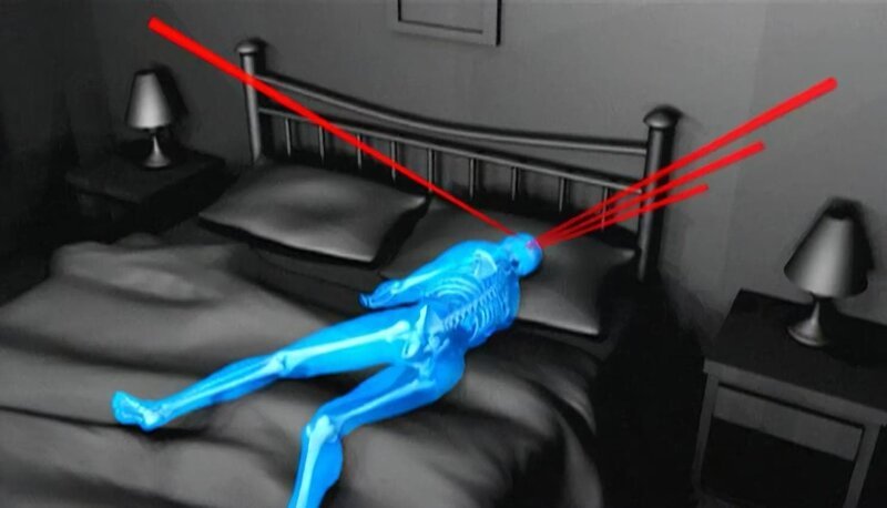 Diese Computeranimation zeigt, aus welchem Winkel der Täter geschossen haben muss. – Bild: Nitro. Diese Computeranimation zeigt, aus welchem Winkel der Täter geschossen haben muss. – Bild: Nitro.