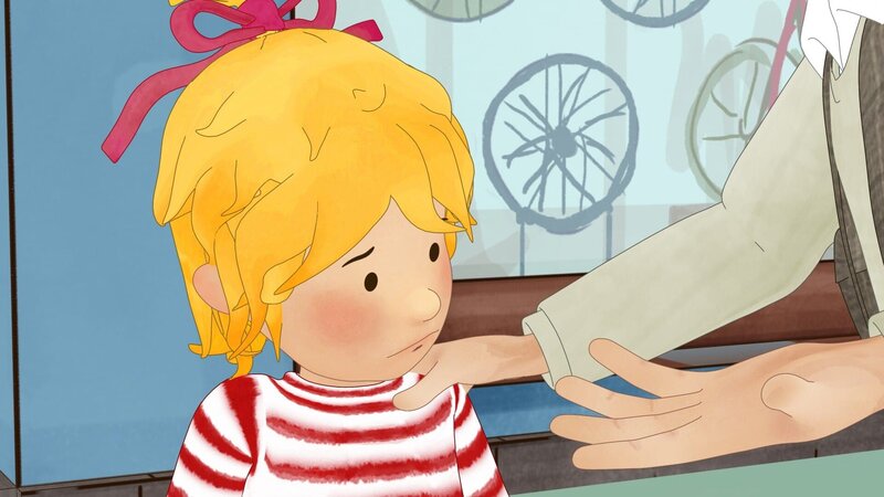 Conni kennt den Mann nicht, ihr ist die Situation ganz unangenehm. – Bild: ZDF/​Henning Windelband/​Youngfilms GmbH