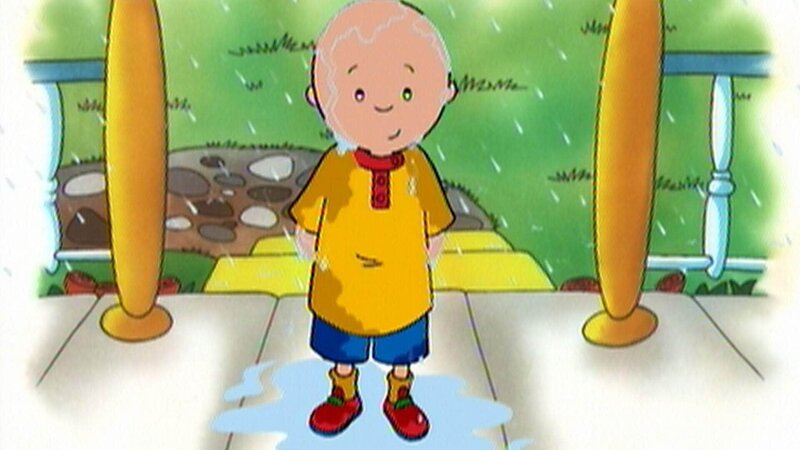 Caillou hat den ganzen Tag im Regen gespielt. – Bild: SUPER RTL Das SUPER RTL-Bildmaterial darf nur zur redaktionellen Berichterstattung im Zusammenhang mit der jeweiligen Sendung unter Angabe der Credits und Beachtung der unter http:/​/​kommunikation.superrtl.de genannten Nutzungsbeschränkungen verwendet wer