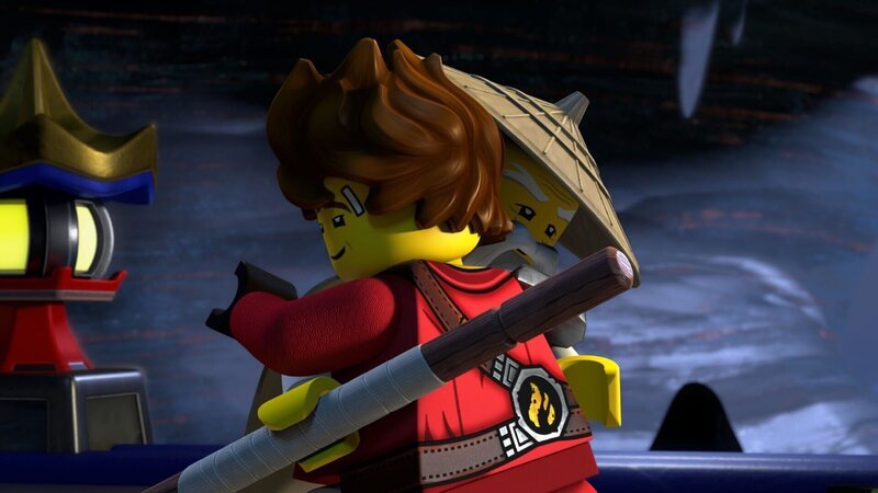 Wu hat ein schlechtes Gewissen, weil Kai wegen ihm seine Kräfte verlor. Nun versöhnen sich die beiden. – Bild: LEGO