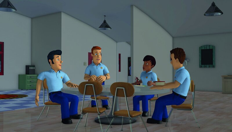 Sam und sein Team brauchen einen Ersatz für Penny, die auf einer anderen Feuerwehrwache aushilft. – Bild: KiKA/​Prism Art & Design Limited