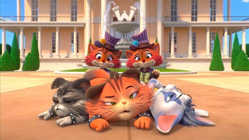 (v.l.n.r.) Kratz, Boss und Blister werden von den beiden Brüdern an der Nase herum geführt. – Bild: (C) Rainbow S.r.l.