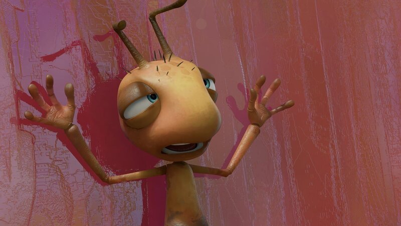 Eine Ameise steckt am Lutscher fest. – Bild: KiKA/​One Animation PTE LTD.