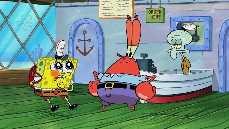 L-r: SpongeBob SquarePants, Eugene H. Krabs, Squidward J. Q. Tentacles – Bild: ANNÉE Viacom International Inc. Tous droits réservés. Nickelodeon, Bob l’éponge et tous les autres titres, logos et personnages qui y sont associés sont des marques de commerce de Viacom International inc. Créé par Stephen Hillenburg.