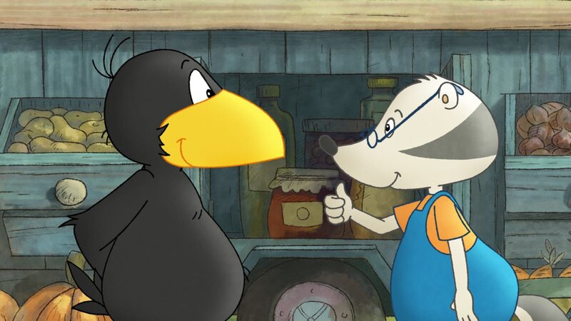 Socke und der kleine Dachs haben einen Plan. – Bild: SWR/​NDR/​Akkord Film