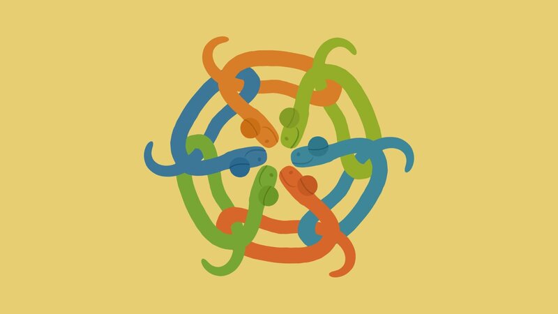 Mit der richtigen Melodie können sich die Schlangen wieder entwirren. – Bild: KiKA/​SWR/​Film Bilder/​Julia Ocker