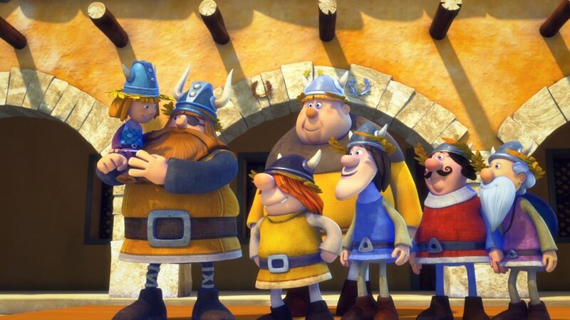 Wickie und die Wikinger als strahlende Sieger! – Bild: ZDF/​studio100media