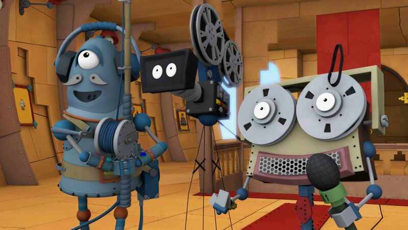 Das Filmteam ist begeistert, weil die Rede des Königs ans Volk diesmal so ganz anders ist als sonst. Kein Wunder, es sind ja auch Röstis Worte. – Bild: ZDF/​Caligari