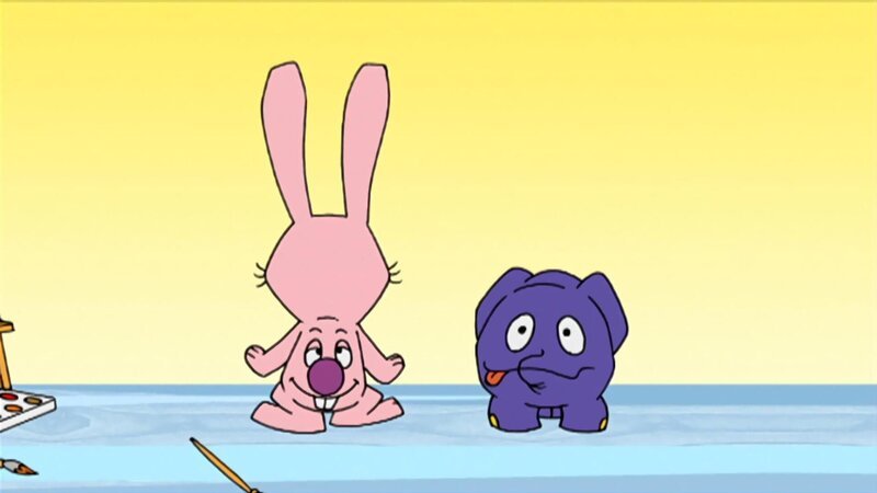 Hase und Elefant zaubern eine bunte Mischung. – Bild: WDR/​Die Sendung mit dem Elefanten