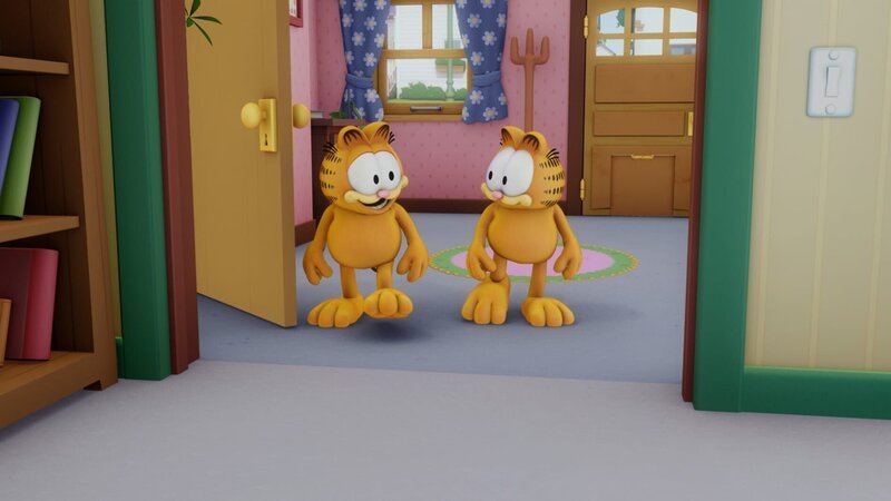 Garfield klont sich selbst um sich vor unangenehmen Aufgaben zu drücken. – Bild: HR/​DARGAUD MEDIA