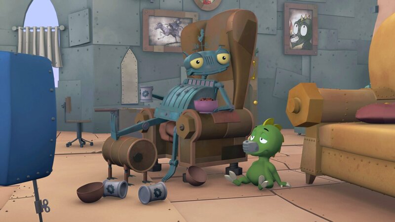 Rösti und Koks haben es sich vor dem Fernseher gemütlich gemacht. – Bild: ZDF/​Caligari