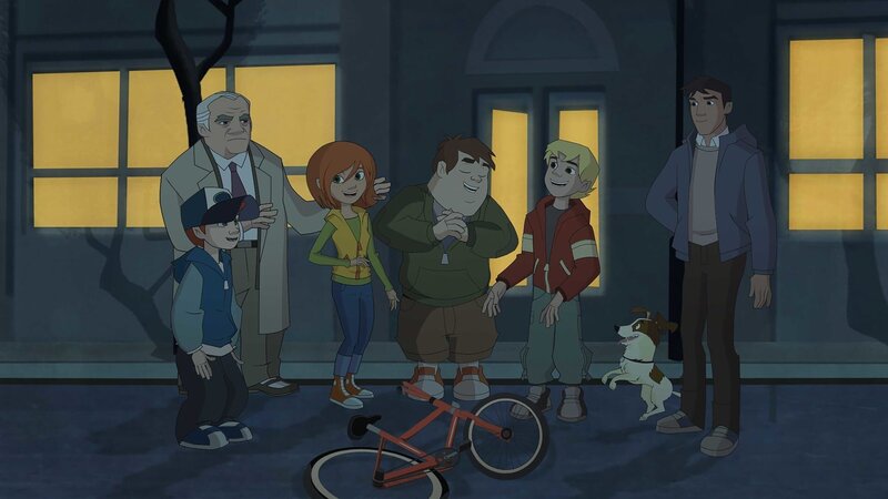 Wieder haben die 4 1/​2 Freunde einen Fall geklärt. Die beiden Polizisten Kommissar Stecker und Kommissar Martinez sind zwar froh, möchten aber nicht, dass die Kinder sich immer in ihre Arbeit einmischen. – Bild: ZDF, Edebé Audiovisual, B-Water