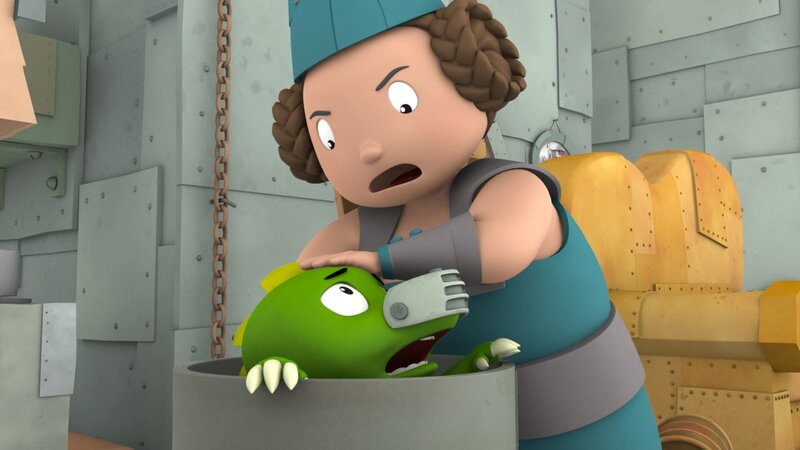 Die neue Krankenschwester kennt kein Pardon. Das bekommt auch Drache Koks zu spüren. – Bild: ZDF/​Caligari