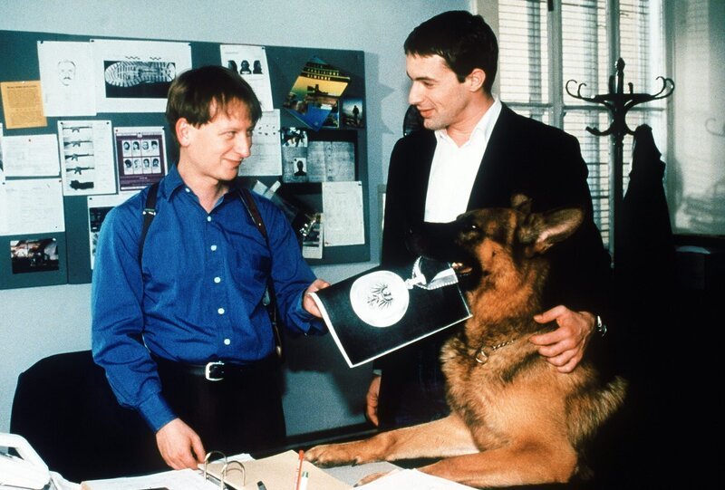 „Kommissar Rex“, „Gefährlicher Auftrag.“ Kommissar Brandtner lässt sich als Häftling getarnt ins Gefängnis einschleusen, um an den Bombenbauer und Erpresser Zach heranzukommen. Zach hat in einer Wohnhausanlage eine Bombe versteckt, die jederzeit losgehen kann. Brandtner inszeniert einen Ausbruch, damit ihn Zach zu Bombe führt. Ein Wettlauf mit der Zeit beginnt.Im Bild (v.li.): Wolf Bachofner (Peter Höllerer), Heinz Weixelbraun (Christian Böck). – Bild: AXN Crime