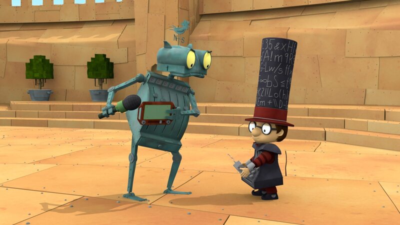 Ritter Rost will denn königlichen Verwalter Ratzefummel interviewen, aber der hat wenig Lust dazu. – Bild: ZDF/​Caligari