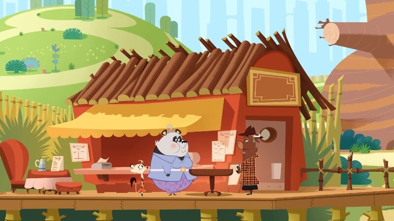 Sherlock Yack und Hermione bei Frau Panda. – Bild: ZDF/​Mondo TV