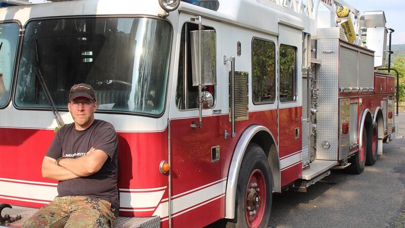 A 450 hp KME Aerial Cat from the US fire department with a 31 meter long rescue ladder. – Bild: DMAX