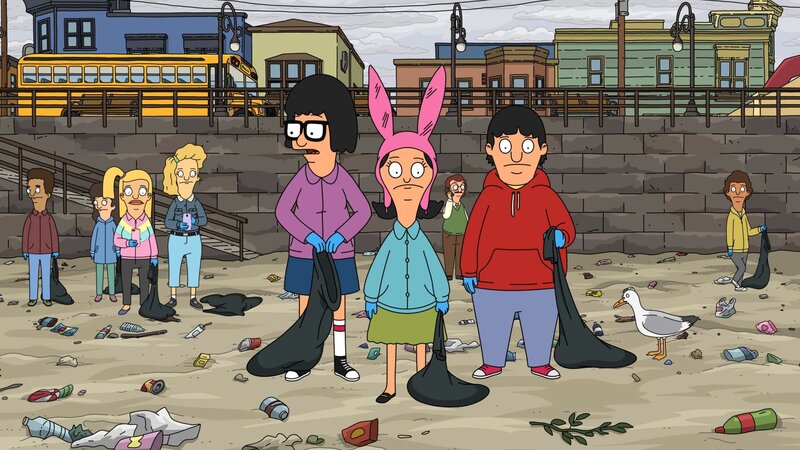 Vorne, l-r: Tina, Louise, Gene – Bild: Paramount /​ BOB’S BURGERS © 2021 by 20th Television.