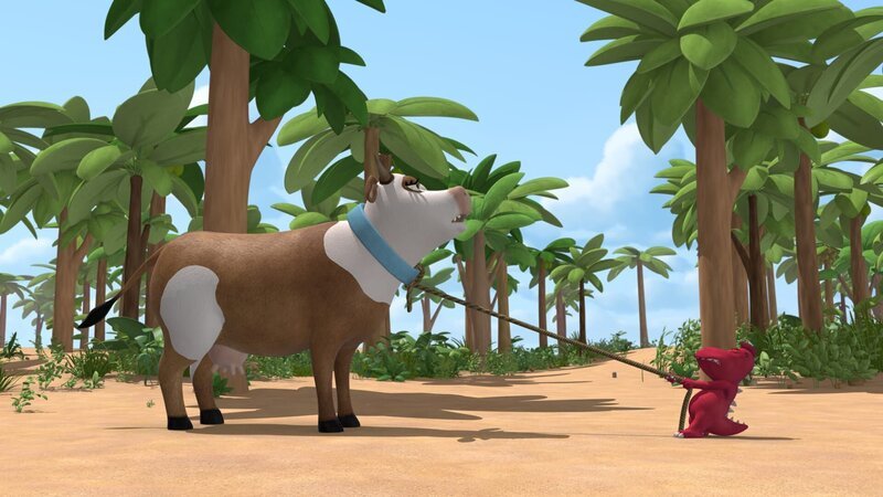 Es ist keine leichte Aufgabe für Oskar, die Ochsenherde zu hüten. – Bild: ZDF/​Caligari