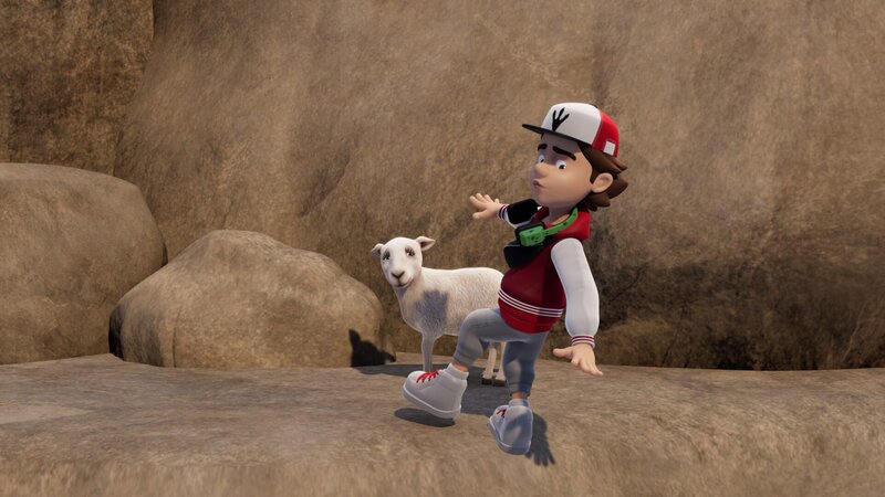 Der Versuch Lämmchen zur Parade zu bringen, bringt Peter an den Rand der Möglichkeiten. – Bild: 2023 Prism Art & Design Limited