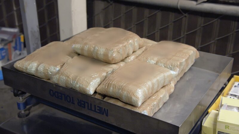 Bei einem HSI-Einsatz in San Diego, Kalifornien, wurden im Kofferraum des Fahrzeugs eines Verdächtigen Pakete mit mutmaßlichen Betäubungsmitteln entdeckt – Bild: National Geographic