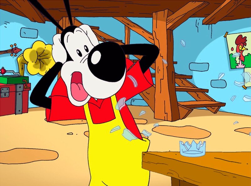 „Fix & Foxi“, „Rattenjagd /​ Salamitaktik /​ Schwerkraft futsch /​ Holde Schönheit.“ RattenjagdOma Eusebia hasst Ratten. Blöd, dass es sich eine in ihrer Küche gemütlich gemacht hat. Als Fix und Foxi ihr helfen das Vieh lozuwerden, erleben sie eine Überraschung und haben ein neues Haustier. Jetzt müssen sie nur noch Onkel Fax rumkriegen.SalamitaktikLupo im Glück. Er hat im Lotto gewonnen. Alles wäre perfekt, wenn er den Lottoschein nicht auf sein Sandwich gelegt hätte, das ihm dann auch noch ein kleiner Hund klaut. Jetzt müssen Fix und Foxi ran.Schwerkraft futschProfessor Knox experimentiert mit der Schwerkraft und hebt dabei aus Versehen selbst vom Boden ab. Völlig schwerelos hängt er unter der Decke und auch sonst scheint er nicht ganz in Ordnung zu sein – er hat eine Latainattacke. Fix und Foxi müssen ihn irgendwie wieder auf den Boden holen.Holde SchönheitMama ist an der Reihe, die Klatschweiber der Frauengruppe zu bewirten. Papa wollte schon immer mal wissen, was die Frauen so alles reden, wenn keine Männer dabei sind. Er schleiht sich als holde Schönheit in weiblicher Verkleidung in die Runde ein. Aber die Kinder entblößen sein wahres Gesicht. – Bild: Rolf Kauka/​Lizenz RTV AG/​WDR