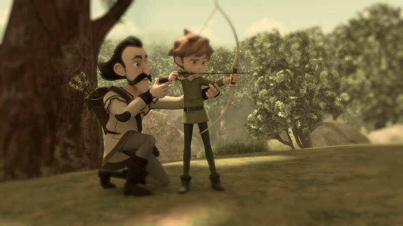Robin (r.) erinnert sich an die Zeit, als ihm sein Mentor (l.) alles beibrachte. – Bild: Honorarfrei – nur für diese Sendung inkl. SocialMedia bei Nennung ZDF und Method Animation – ZDF, ZDF Studios, KidsMe.