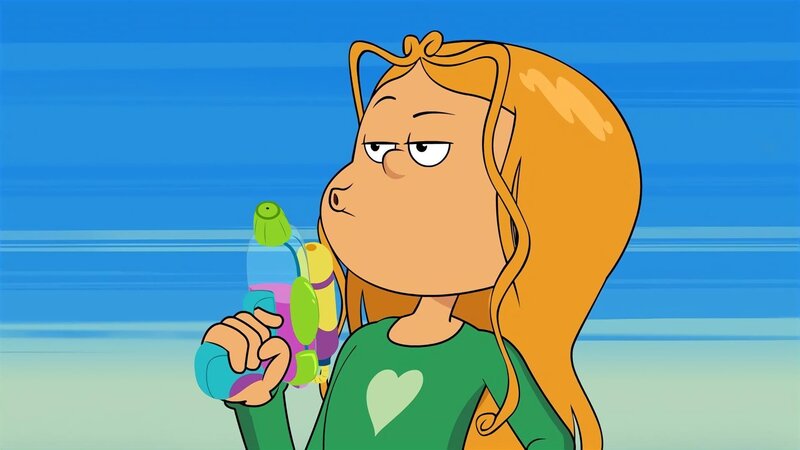 Nadel und Faden? Nein, für ihr Modedesign braucht Marine eine Farbpistole. – Bild: NDR/​Bamboo Production/​Samka Productions