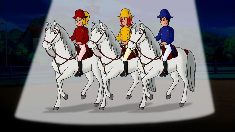 Bibi, Tina und Alex auf der Pferdegala. – Bild: ZDF/​Kiddinx Studios GmbH