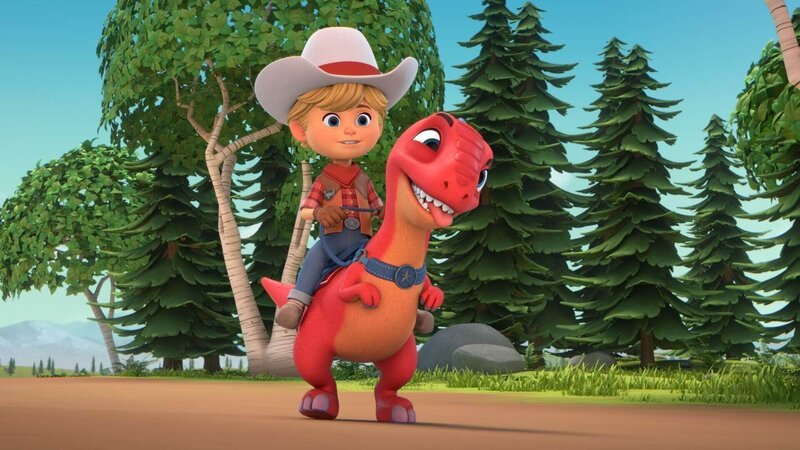 Auf der Dino Ranch ist eine Krankheit ausgebrochen, die Dino-Alberitis! Jon und Blitz haben eine Mission – sie müssen die Alberitis-Blumen finden und zur Farm bringen, um die Dinos zu heilen. Doch plötzlich zeigt auch Blitz Symptome … – Bild: Boat Rocker Rights