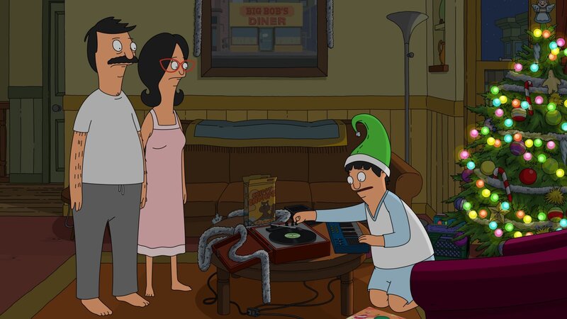 L-R: Bob, Linda, Gene – Bild: Paramount /​ BOB’S BURGERS © 2021 by 20th Television.
