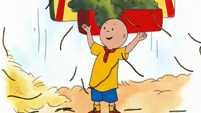 Caillou ist auf dem Hof von Jonas, dem Cowboy. Ausgelassen spielt er im Heu. – Bild: SUPER RTL Das SUPER RTL-Bildmaterial darf nur zur redaktionellen Berichterstattung im Zusammenhang mit der jeweiligen Sendung unter Angabe der Credits und Beachtung der unter http:/​/​kommunikation.superrtl.de genannten Nutzungsbeschränkungen verwendet wer