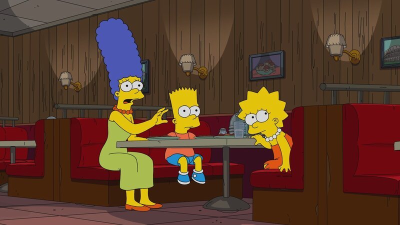„Die Simpsons“, „San Castellaneta.“ Während eines Straßenfestes zu Ehren der italienischen Kultur ereignen sich mehrere Diebstähle. Homer soll mithelfen, die Übeltäter zu schnappen. Sein Hintern ist der größte in der Stadt und bietet somit den idealen Köder für Taschendiebe, die es auf Geldbörsen in Gesäßtaschen abgesehen haben. Kurzerhand wird Homers Brieftasche mit einem Peilsender versehen. Das ausgeklügelte Manöver läuft jedoch rasch aus dem Ruder. – Bild: Twentieth Century Fox Film Corporation