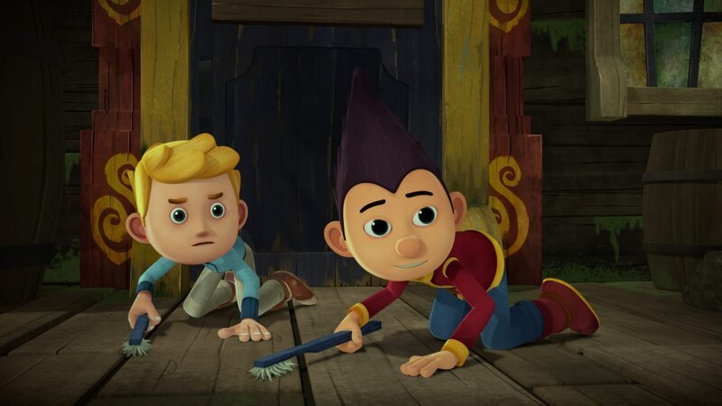 Jack und Tashi müssen Käpt’n Blaubart auf seinem Piratenschiff dienen. – Bild: KiKA/​Flying Bark Productions Pty Ltd.