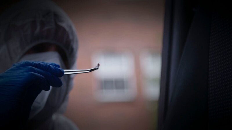 Forenziker Beweise sammeln. – Bild: Crime + Investigation /​ Rare Television Ltd.