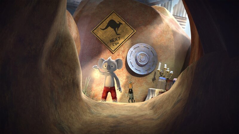 Ob Blinky und Jacko sich wirklich in Wombos dunklen Tunnel trauen, um dort nach Wombos verlorenen Murmeln zu suchen? – Bild: Studio 100 Media /​ Flying Bark