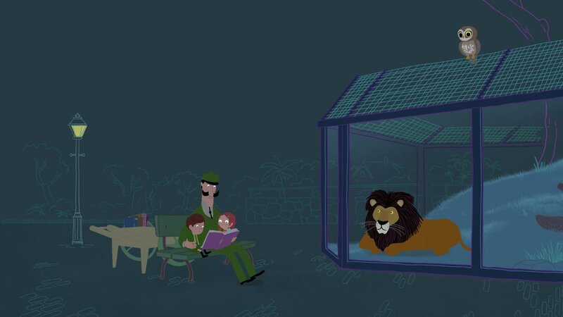 Eine schreiende Eule stört beim abendlichen Vorlesen für die Tiere. Wie können die Peeks die Eule zur Ruhe bringen? – Bild: KiKA/​Igloo Productions Ltd