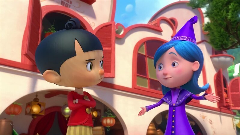Pinocchio (l.) versucht gleichzeitig auf zwei Festen zu sein, seine Freundin Betulla (r.) soll ihn dabei unterstützen. – Bild: ZDF/​Method Animation/​Palomar/​ZDF Enterprises