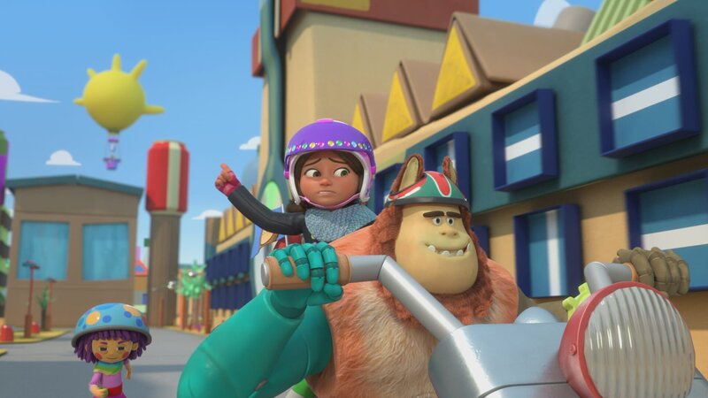 Bitz versucht Bevel zu Bobs Ballon zu lotsen. – Bild: KiKA/​BBC/​Boat Rocker Rights Inc. MMXVIII