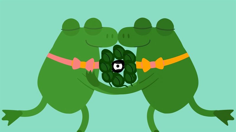 Zuerst ist das Leben schön für die kleine Kaulquappe. – Bild: KiKA/​SWR/​/​Julia Ocker