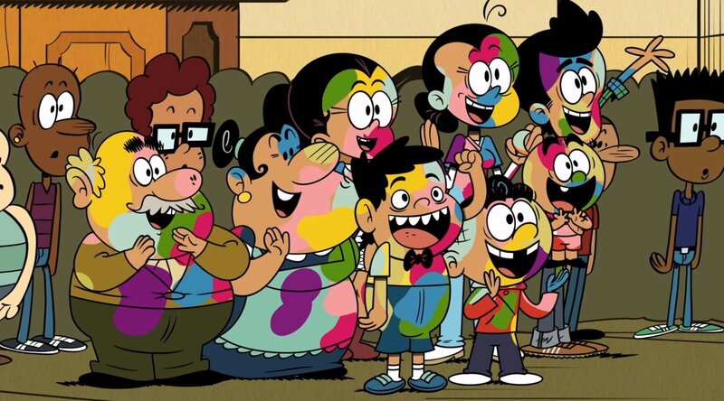 L-R: Grandpa Hector, Grandma Rosa, Maria, CJ, Carlota, Carl, Carlitos, Bobby – Bild: Nickelodeon
