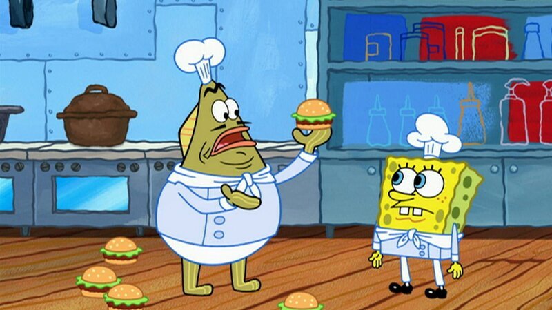 L-R: Mr. Crustacean, SpongeBob – Bild: ViacomCBS