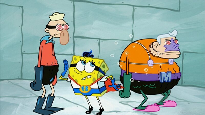 L-R: Barnacle Boy, SpongeBob, Mermaid Man – Bild: ViacomCBS