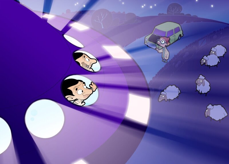 v.li.: Mr. Pod, Mr. Bean, Irma Gobb – Bild: Mr Bean TM and © Tiger Aspect Productions Ltd 2002 /​ © Tiger Aspect Productions Ltd 2020