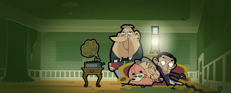 Binky (2.v.l.), Mr. Bean (r.) – Bild: Mr Bean TM and © Tiger Aspect Productions Ltd 2002 /​ © Tiger Aspect Productions Ltd 2020