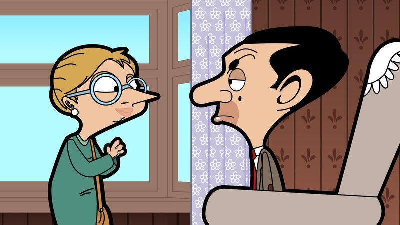 Ob Irma ihren Freund Mr. Bean überzeugen kann, einen Ausflug ins Blaue zu unternehmen? – Bild: Boomerang (DE) /​ Tiger Aspect Productions