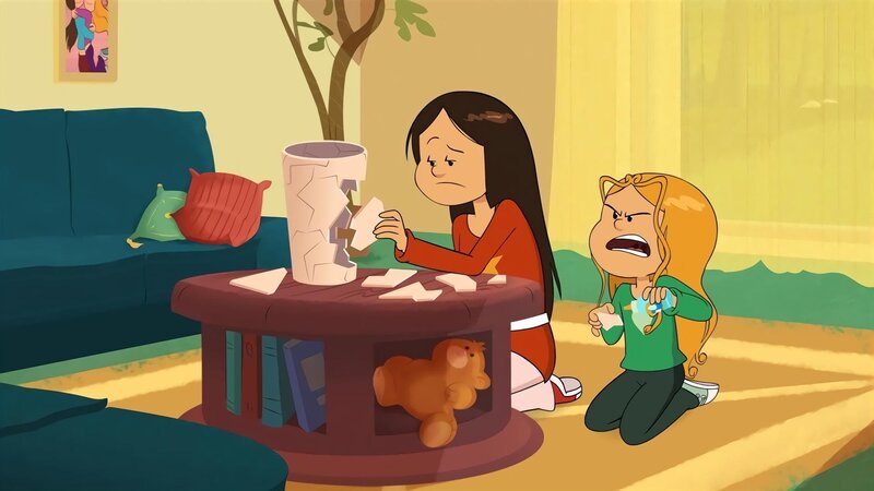 Marine ist sauer: Soll sie etwa an ihrem Geburtstag den Scherbenhaufen, den die Turbofee hinterlassen hat, kitten? – Bild: NDR/​Bamboo Production/​Samka Productions