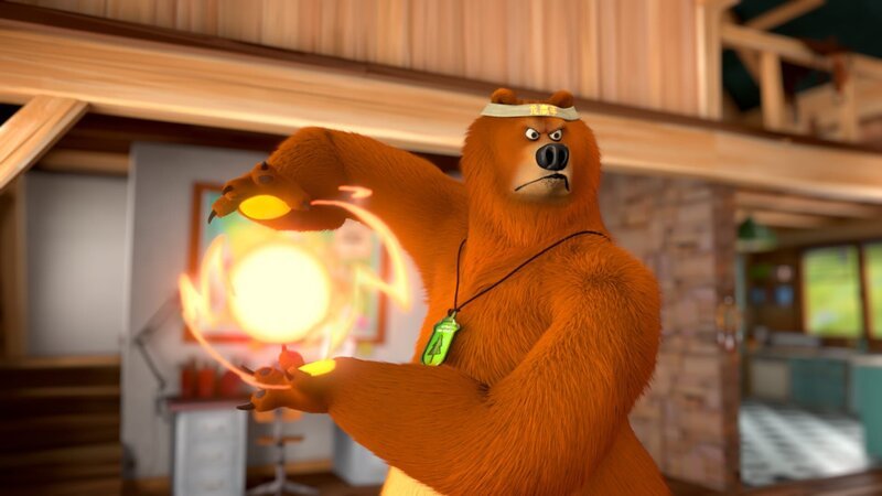 Langsam entdeckt Grizzy die verschiedenen Funktionen des magischen Stirnbandes. – Bild: Studio Hari